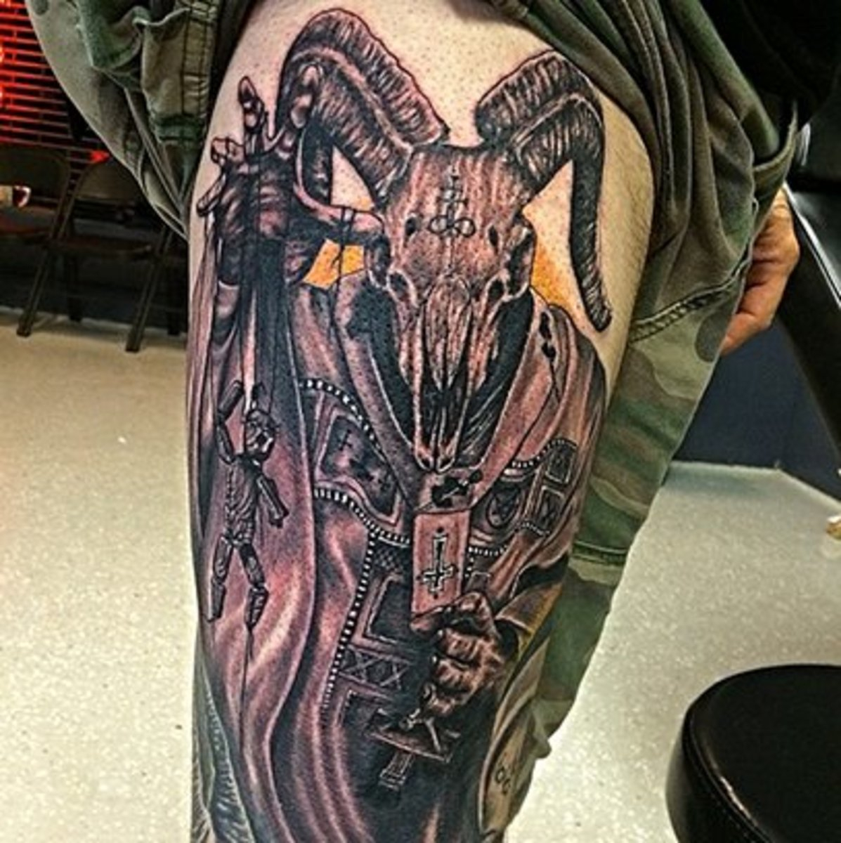 Tattoos Of The Baphomet Tattoo Ideas Artists And Models with regard to sizing 1197 X 1200