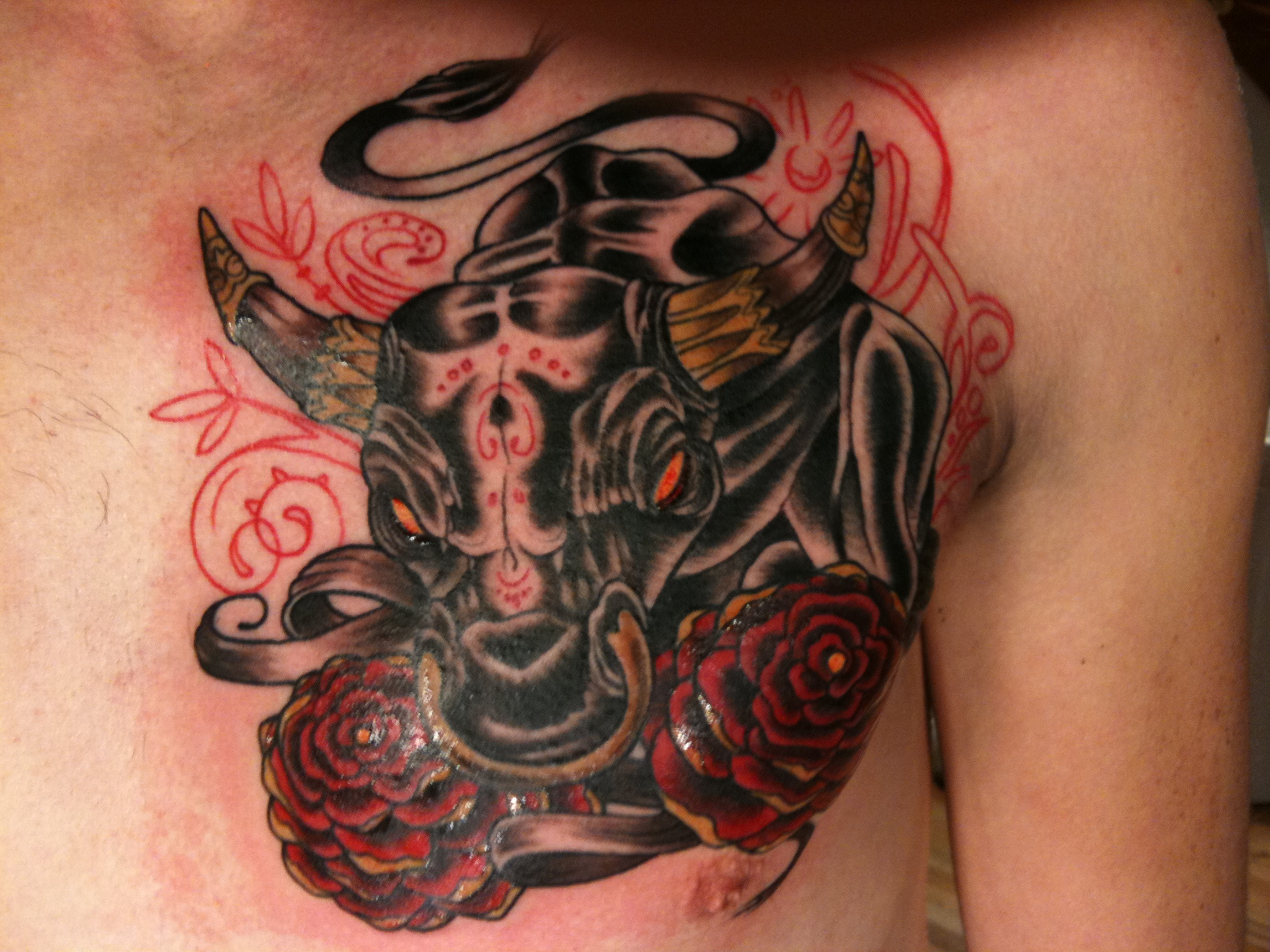 Taurus Bull Tattoo On Mans Chest Tattooshunt with regard to dimensions 2048 X 1536
