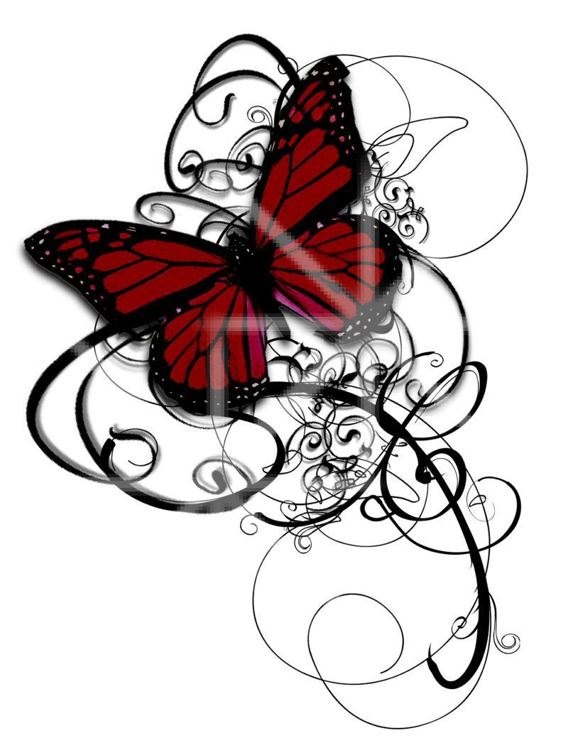 Temporary Tattoo Gothic Tattoo Butterfly Tattoo Swirls Deep Reds And regarding proportions 800 X 1039