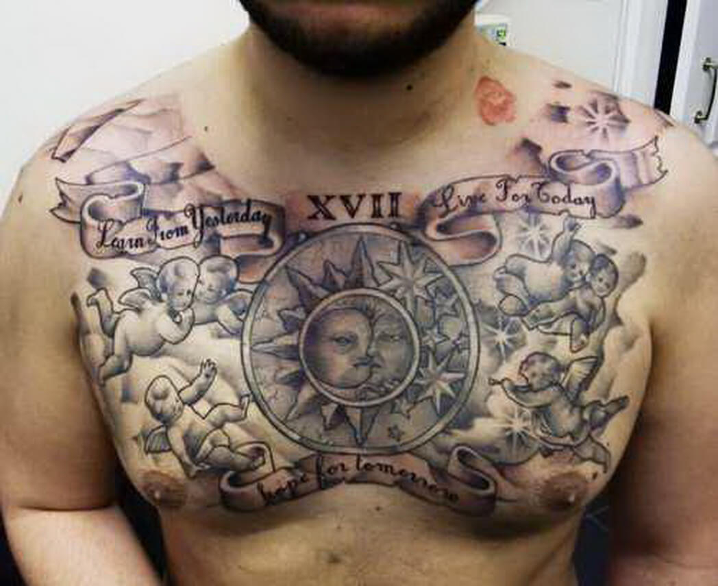 The 100 Best Chest Tattoos For Men Improb for size 1048 X 855