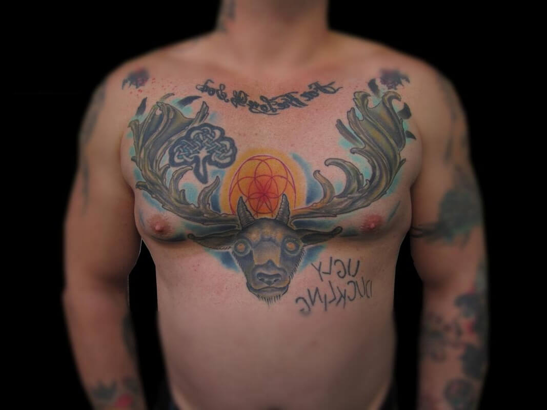 The 100 Best Chest Tattoos For Men Improb for size 1067 X 800