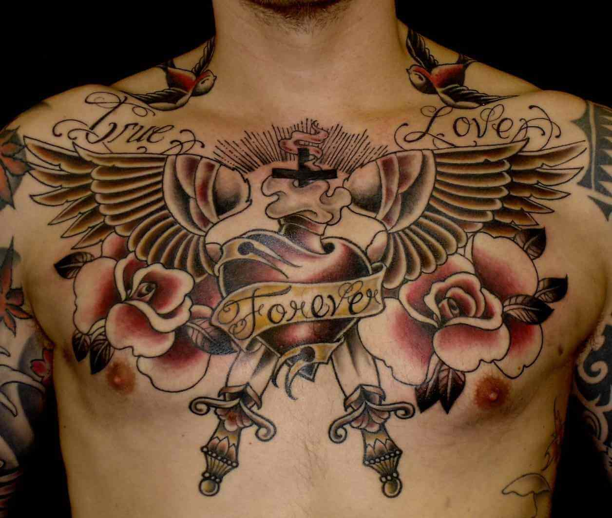 The 100 Best Chest Tattoos For Men Improb inside proportions 1256 X 1063