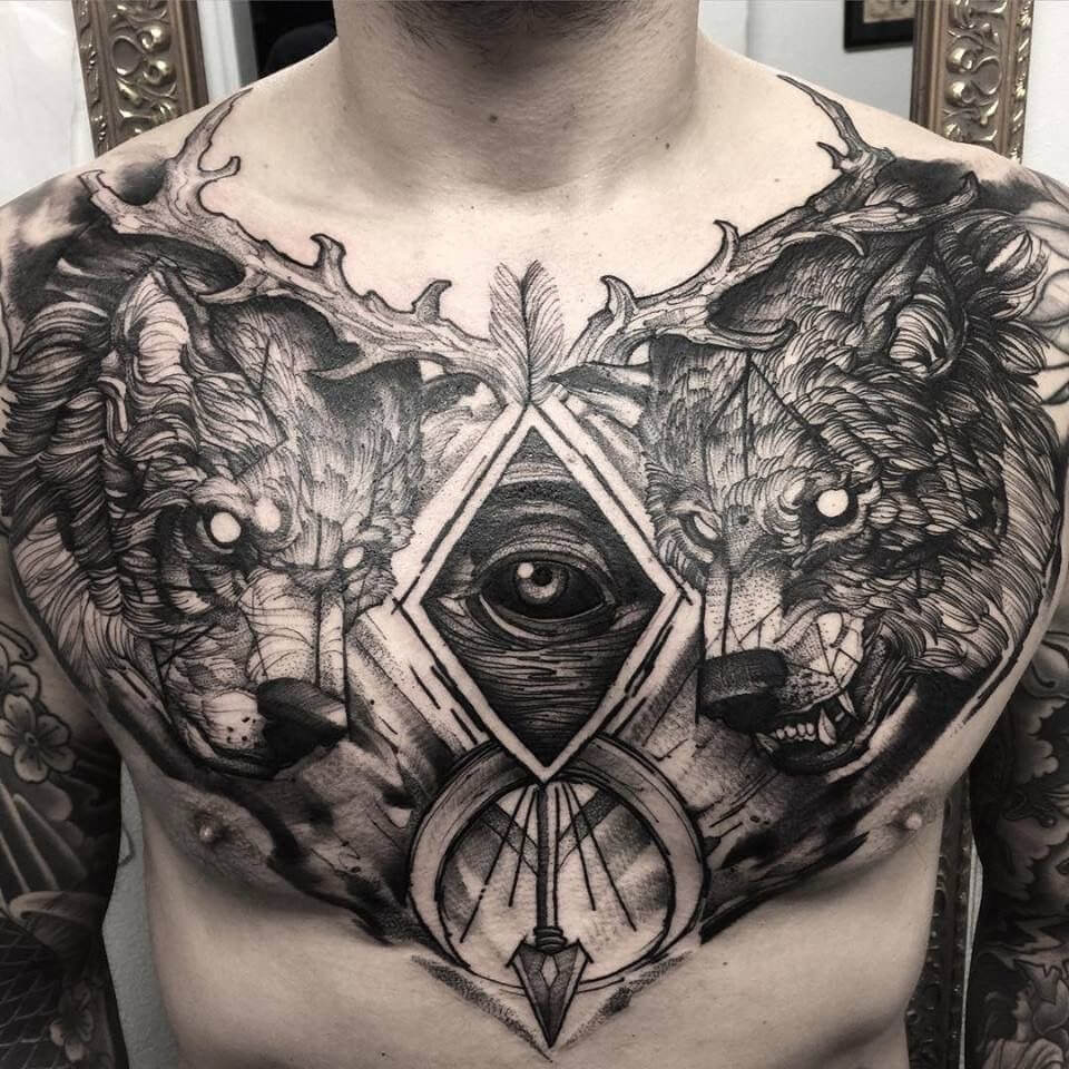 The 100 Best Chest Tattoos For Men Improb intended for measurements 960 X 960