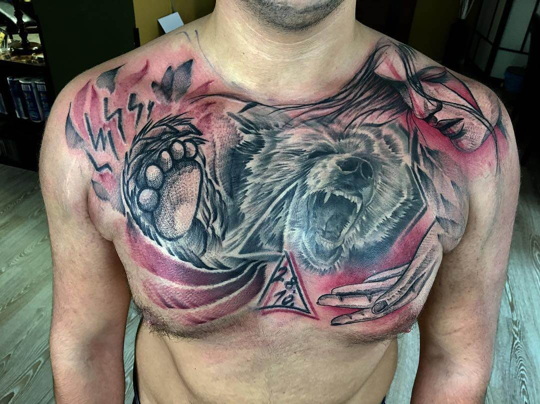 The 100 Best Chest Tattoos For Men Improb regarding size 1080 X 809