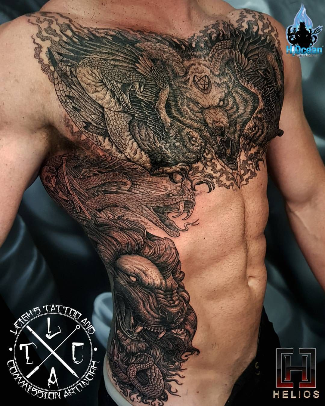 The Result Of 3 Massive Days Full Blackwork Chest And Rib Peice for size 1080 X 1350
