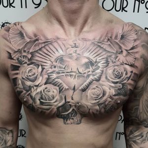 The Sacred Heart My Style Chest Tattoo Cool Chest Tattoos regarding sizing 960 X 960