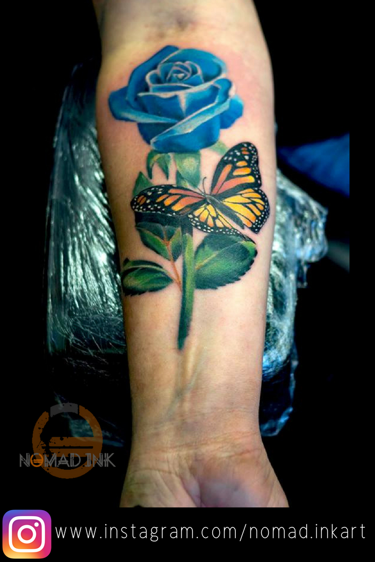 There Are No Outlines In Realism Rosetattoo Butterflytattoo throughout dimensions 735 X 1102