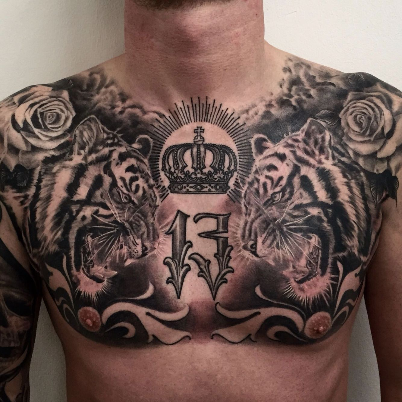 Tiger Tattoo Chest Tattoos Tiger Tattoo Tattoos Chest Tattoo inside proportions 1334 X 1334