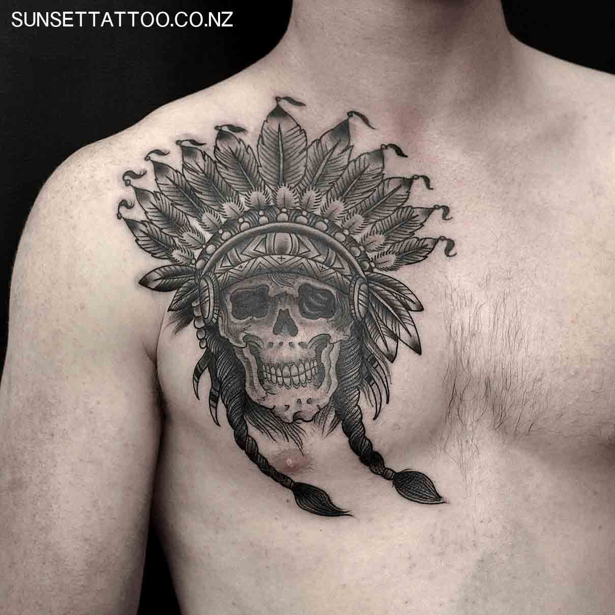 Tom Blackwork Chest Tattoo Skull Tattoo Classic Black Tattoo Nz inside dimensions 1210 X 1210