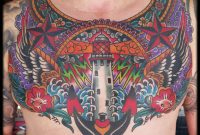 Traditional American Lighthouse Chest Piece Tattoo Scot Flickr throughout sizing 1024 X 961