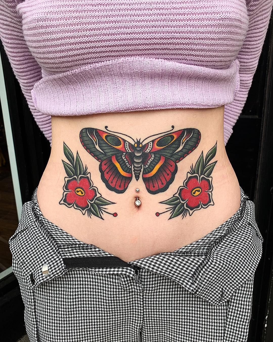 Traditional Butterfly Tattoo On Stomach Butterfly Tattoo Ideas pertaining to dimensions 1080 X 1350