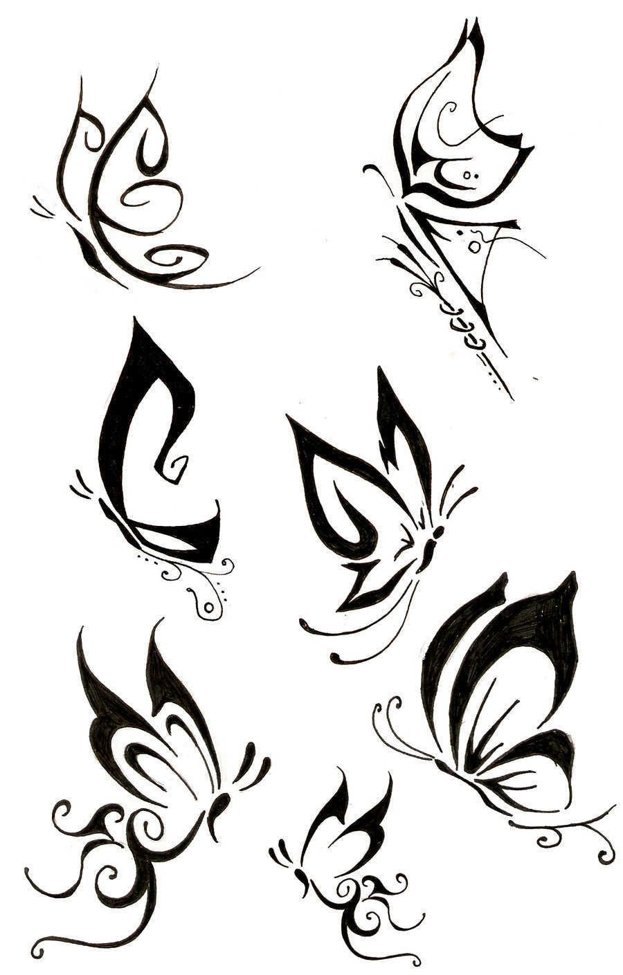 Tribal Butterflies Tattoos Design Set Butterflies Tribal in dimensions 900 X 1409