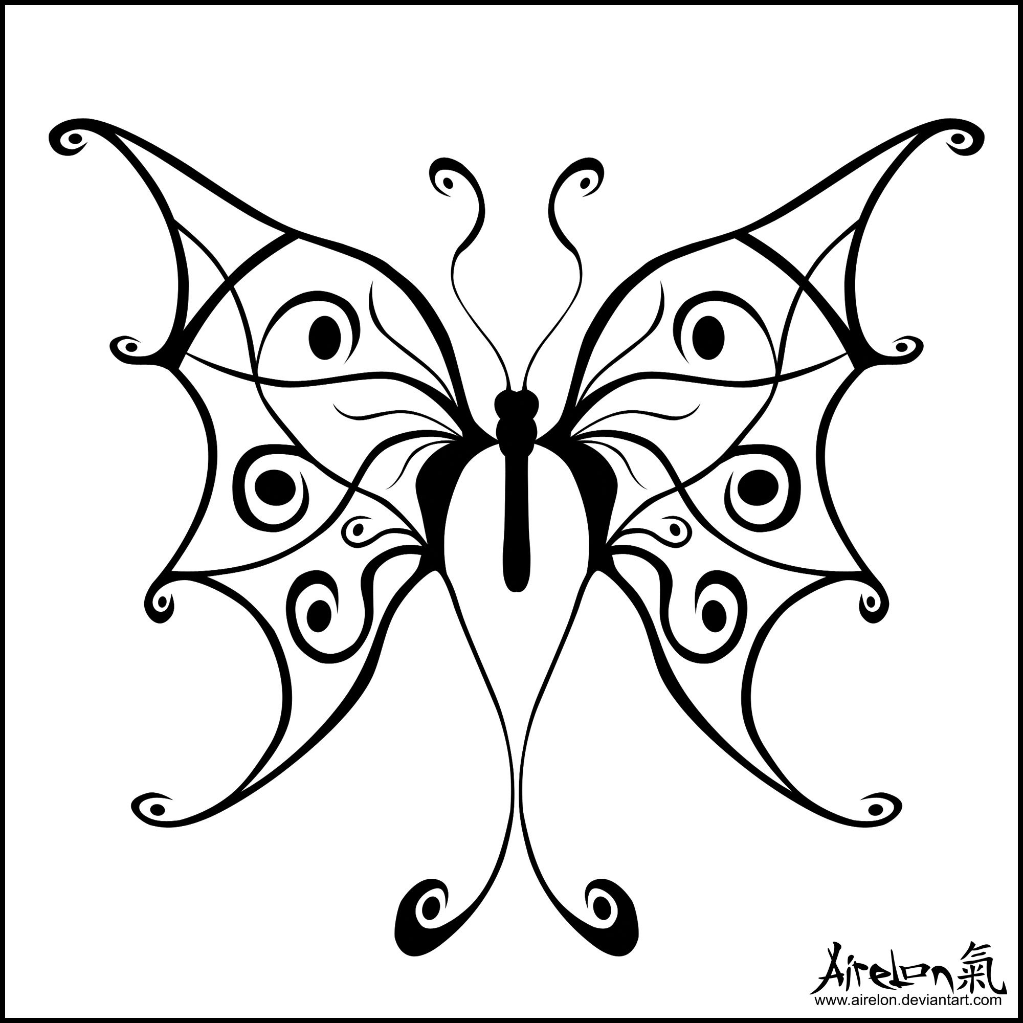Tribal Butterfly Tattoo Black Airelon On Deviantart Tattoos throughout proportions 2000 X 2000