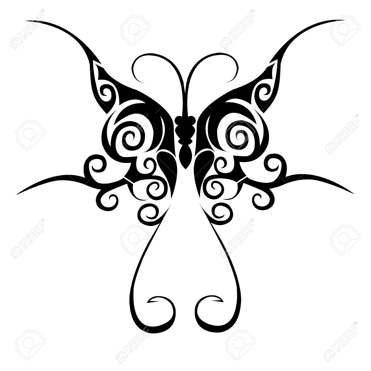 Tribal Butterfly Tattoo Royalty Free Cliparts Vectors And Stock for size 1300 X 1300