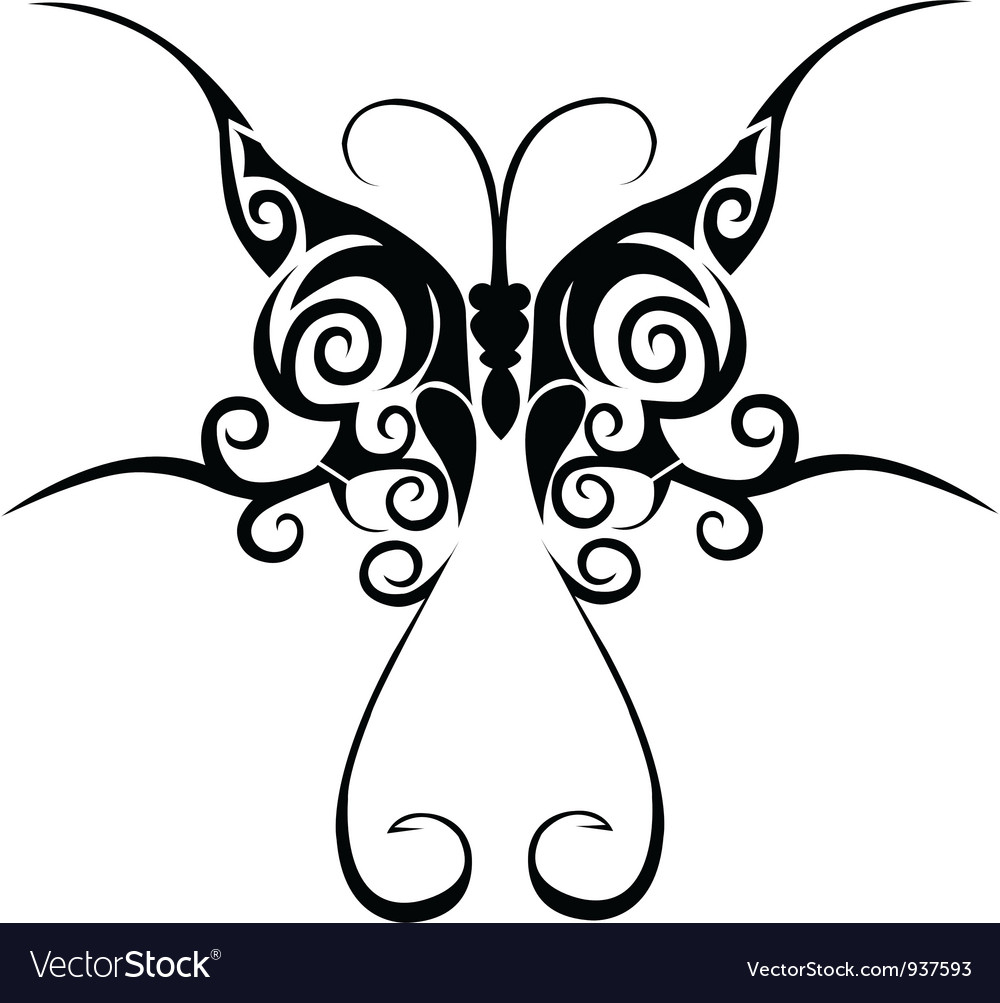 Tribal Butterfly Tattoo Royalty Free Vector Image intended for measurements 1000 X 1003