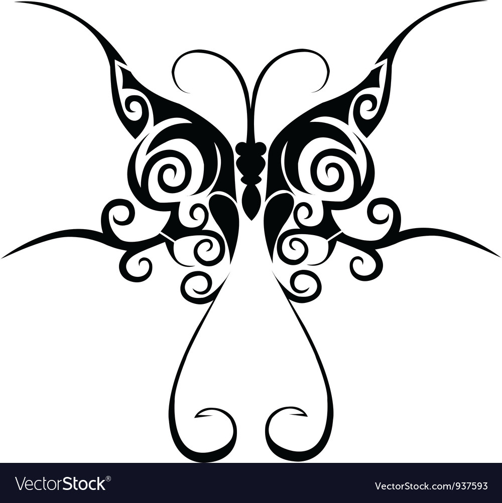 Tribal Butterfly Tattoo Royalty Free Vector Image within dimensions 1000 X 1003