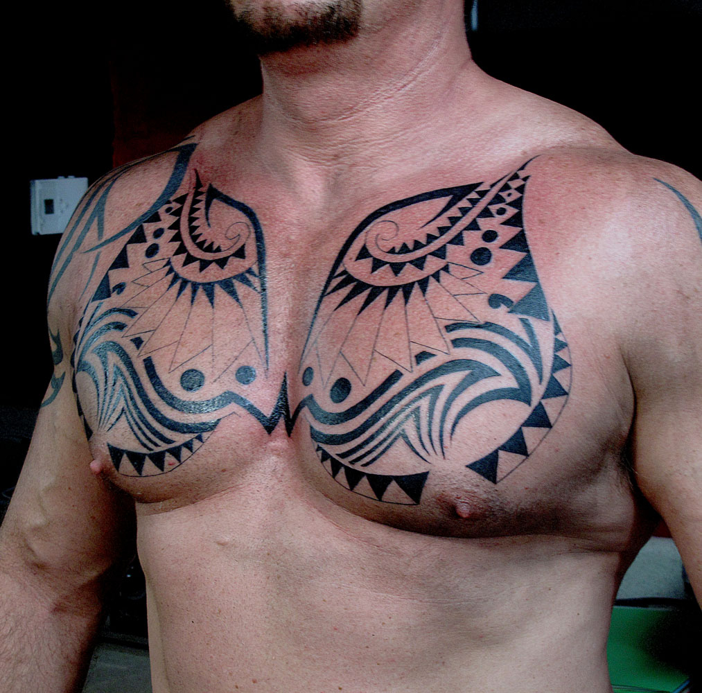 Tribal Chest Tattoo For Men Tattoo Ideas for dimensions 1013 X 1000