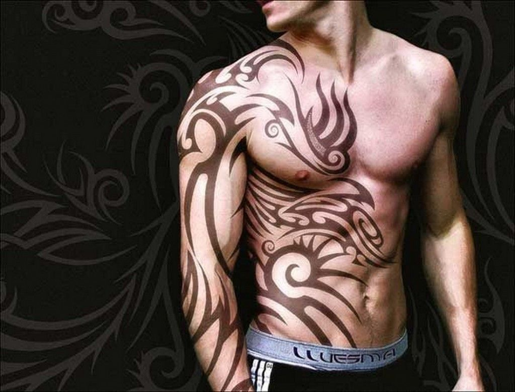 Tribal Chest Tattoo Ideas For Men Tatoos Tribal Sleeve Tattoos inside measurements 1024 X 780