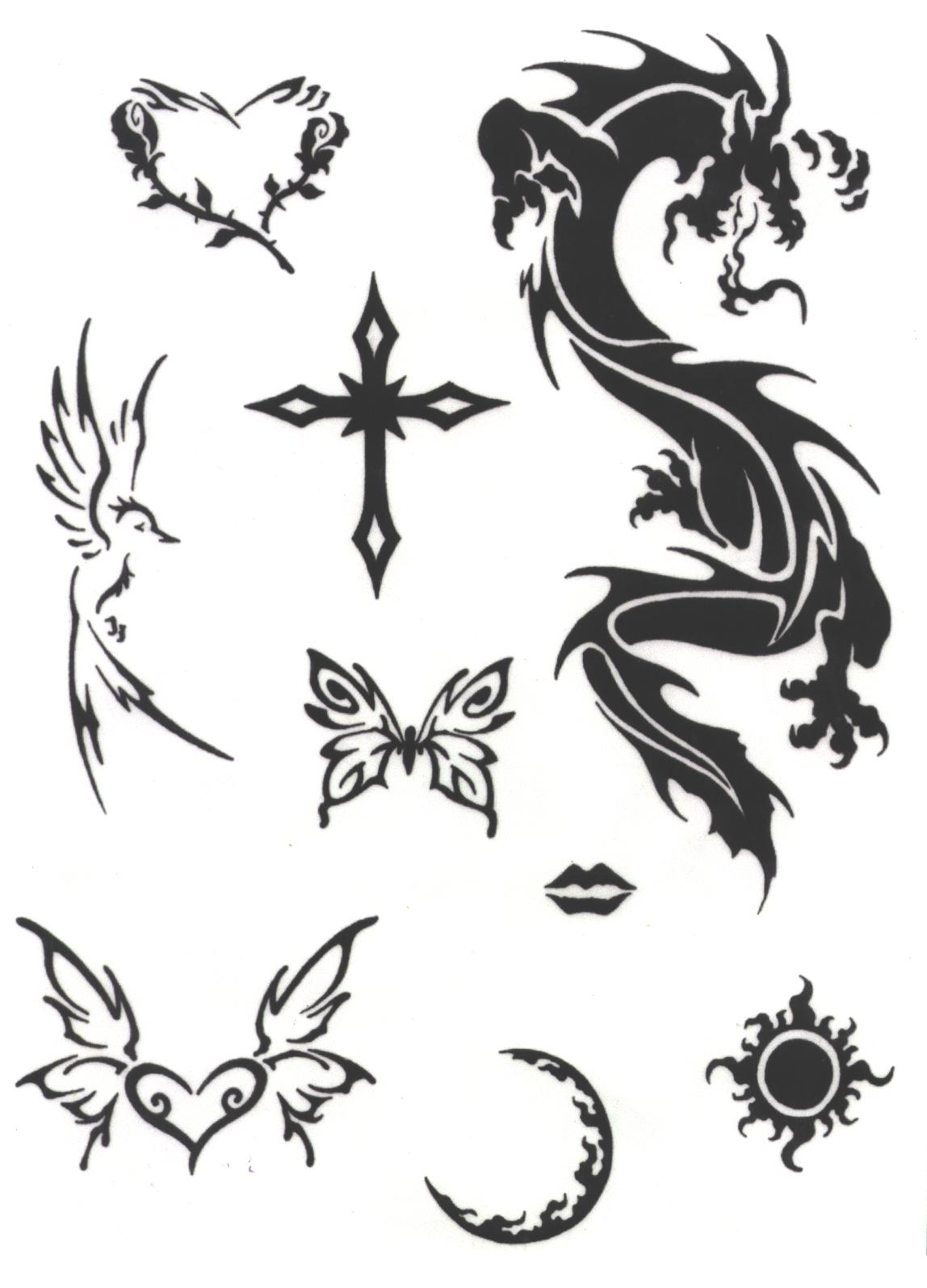 Tribal Dragon Cross And Butterfly Tattoos Designs for proportions 1148 X 1595