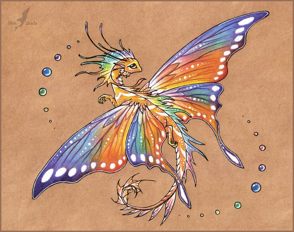 Tropical Butterfly Dragon Tattoo Design Alviaalcedo On regarding size 1004 X 795