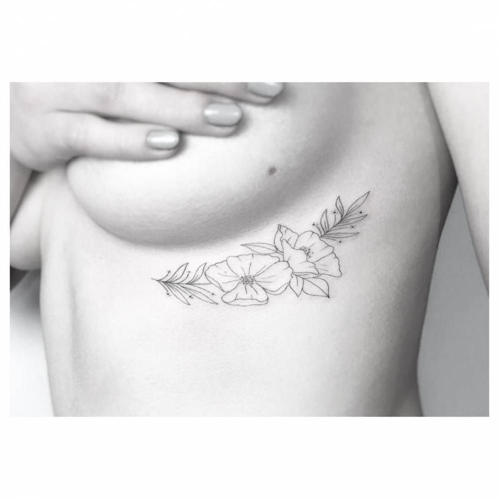 Underboob Wildflowers Tattoo Artist Jakub Nowicz Tattoos Natur regarding dimensions 1000 X 1000