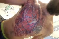 Unfinished Chest Piece Ripped Skin Spiderman Tattoo with measurements 2592 X 1944