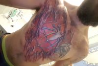 Unfinished Chest Piece Ripped Skin Spiderman Tattoo with regard to dimensions 2592 X 1944