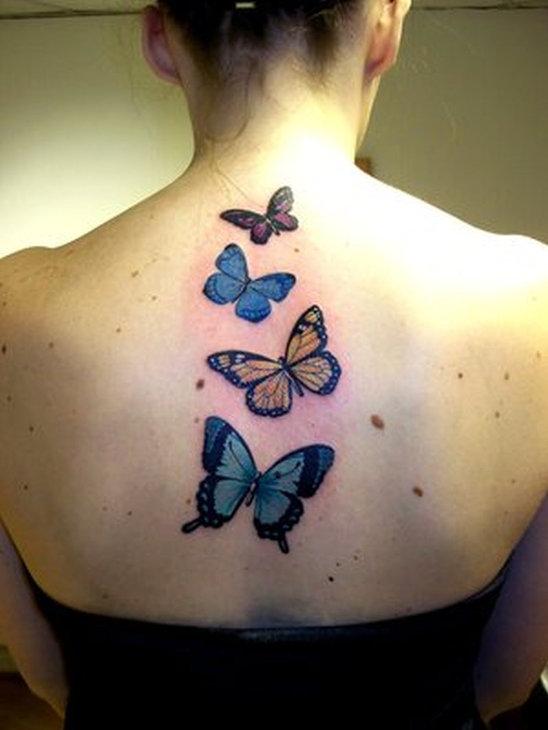 Upper Back Butterflies Tattoo For Girls Tattoos Book 65000 intended for dimensions 800 X 1067