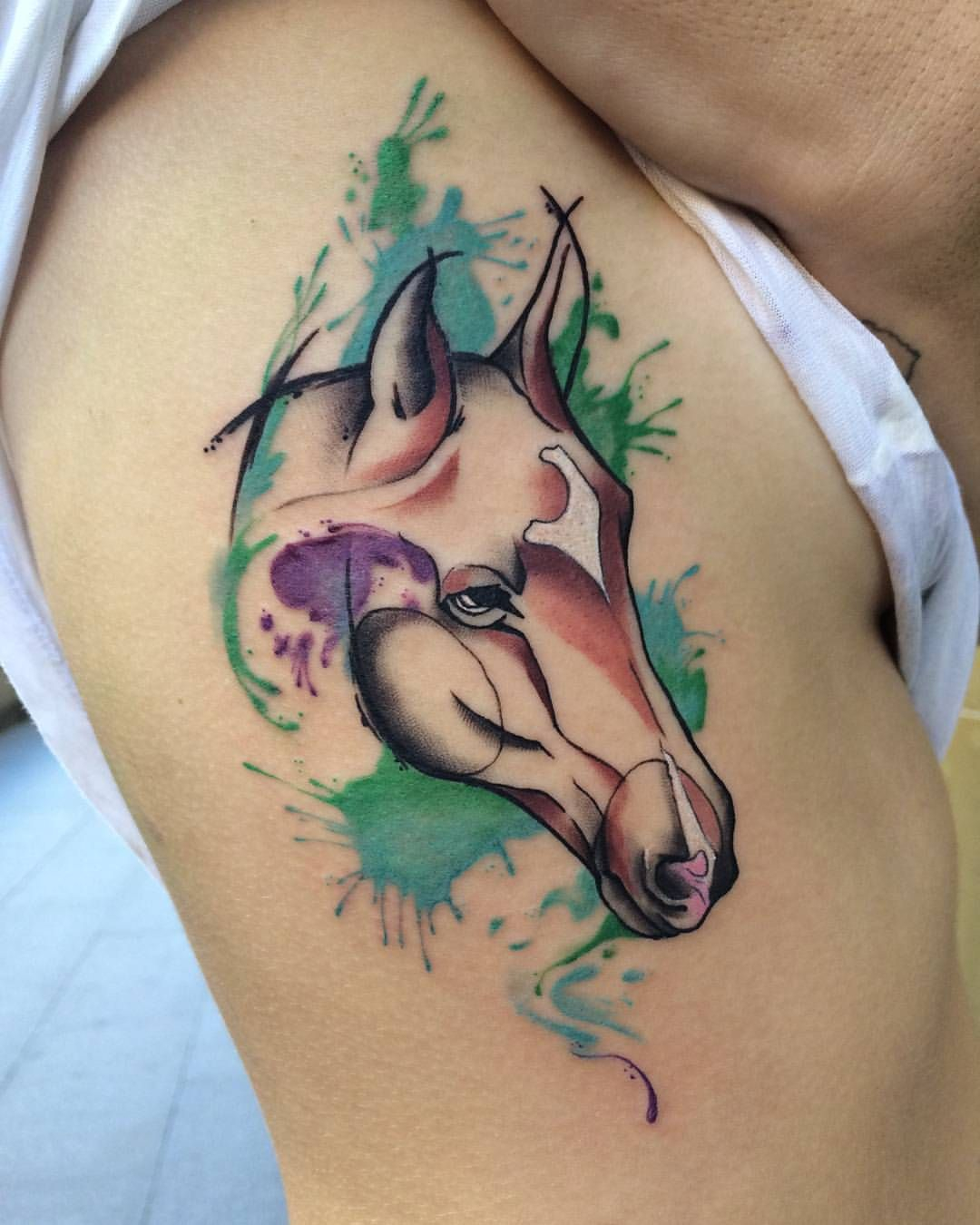 Very Pretty Watercolor Horse Tattoo Nuriapinel Inkspiration inside proportions 1080 X 1350