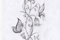 Vinetattoos Flower Vine And Butterflies Ashtonbkeje On for sizing 762 X 1048