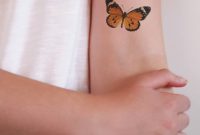 Vintage Orange Butterfly Temporary Tattoo Butterfly Etsy within proportions 1417 X 2126