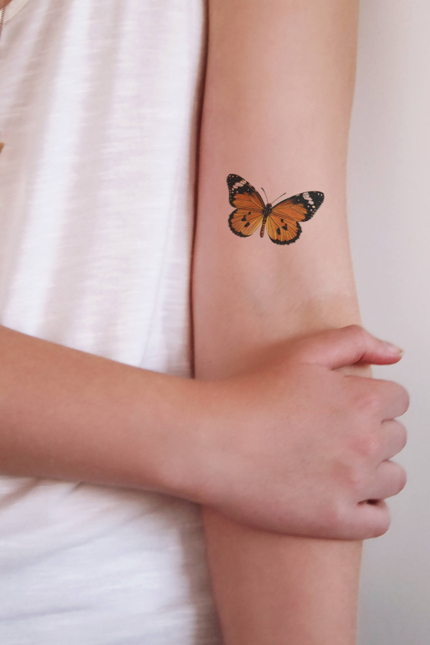 Vintage Orange Butterfly Temporary Tattoo Butterfly Etsy within proportions 1417 X 2126