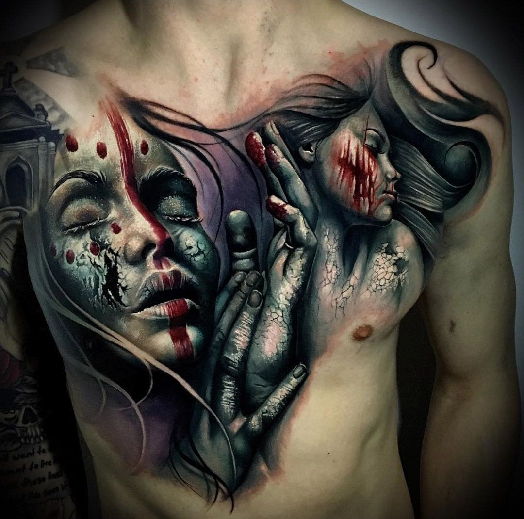 Voodoo Chest Tattoo Awesome in measurements 1080 X 1070