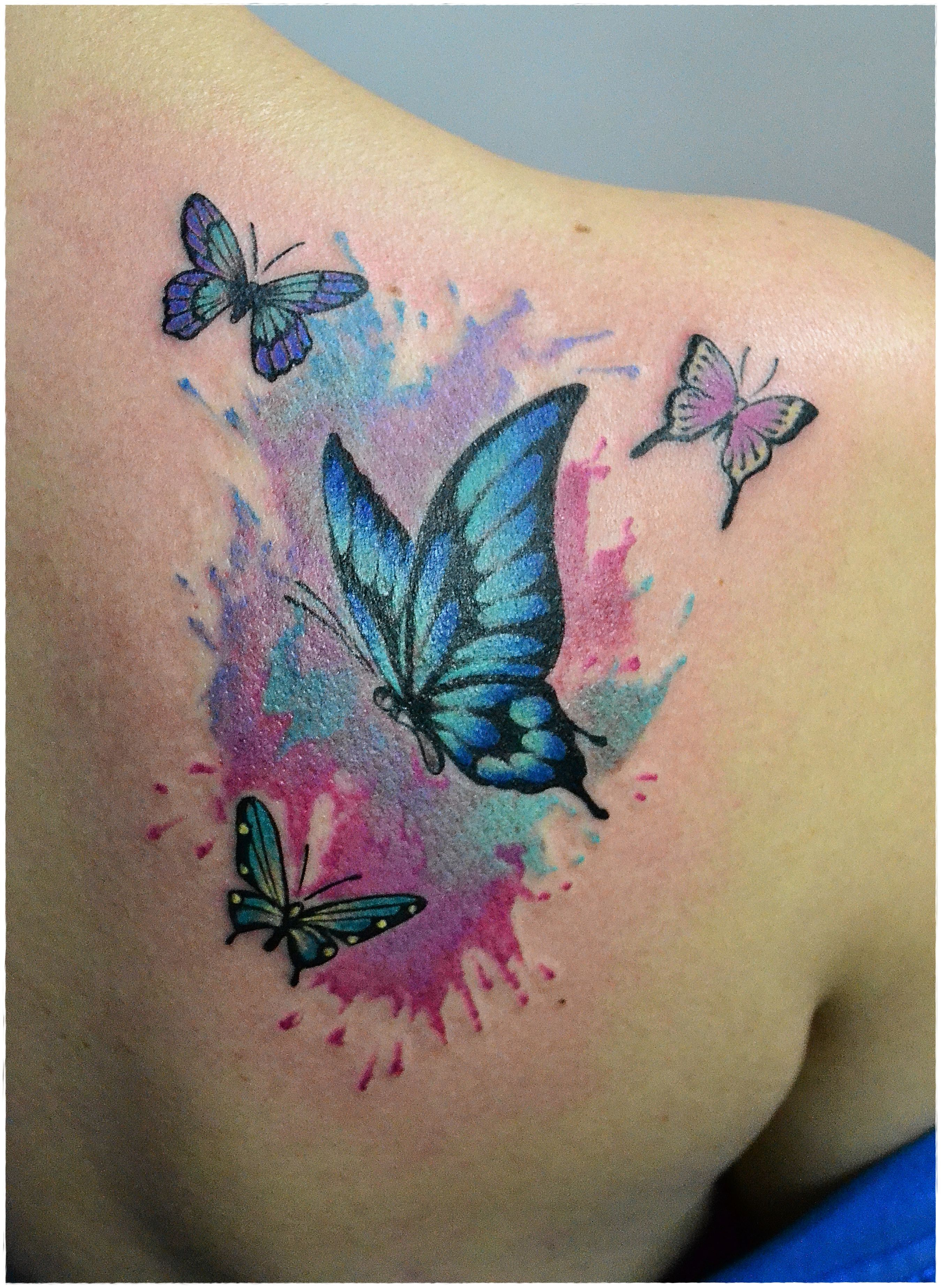 Watercolor Butterfly Tattoo Color Tattoos Watercolor Butterfly with sizing 2699 X 3693