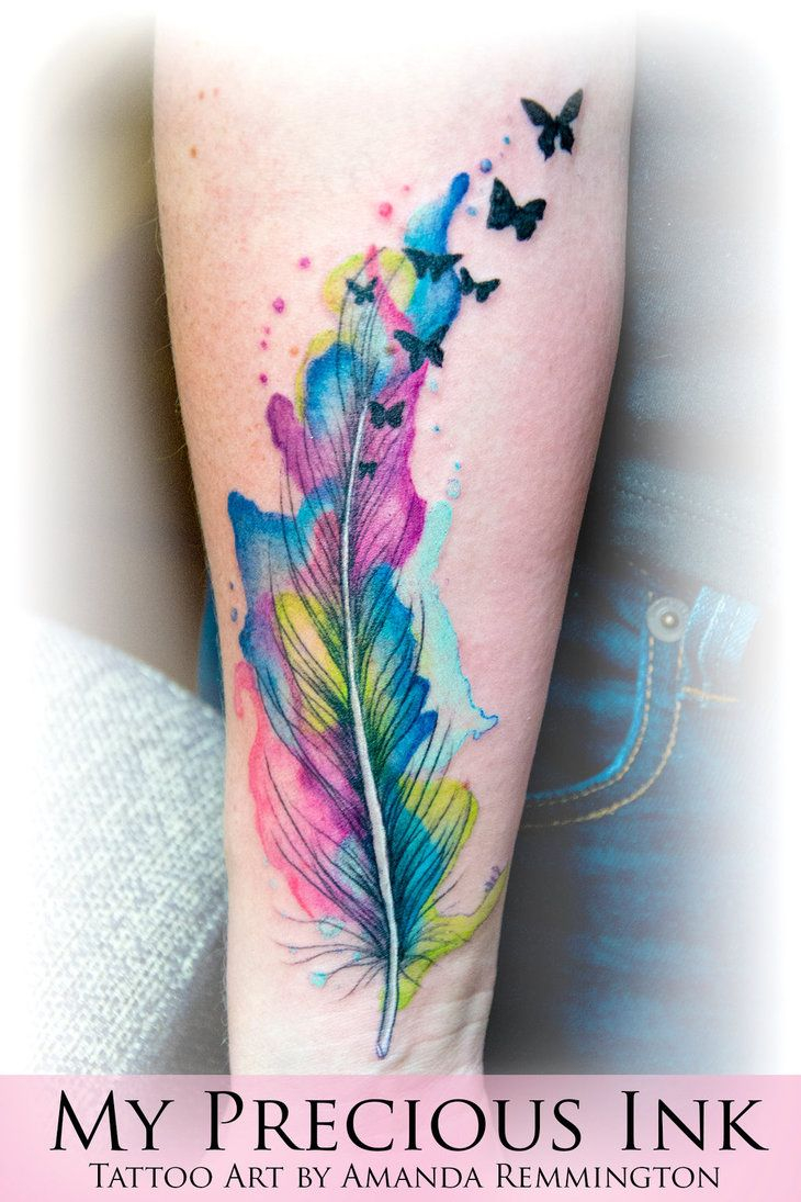 Watercolor Butterfly Tattoos Watercolor Feather Butterfly Tattoo intended for sizing 730 X 1095