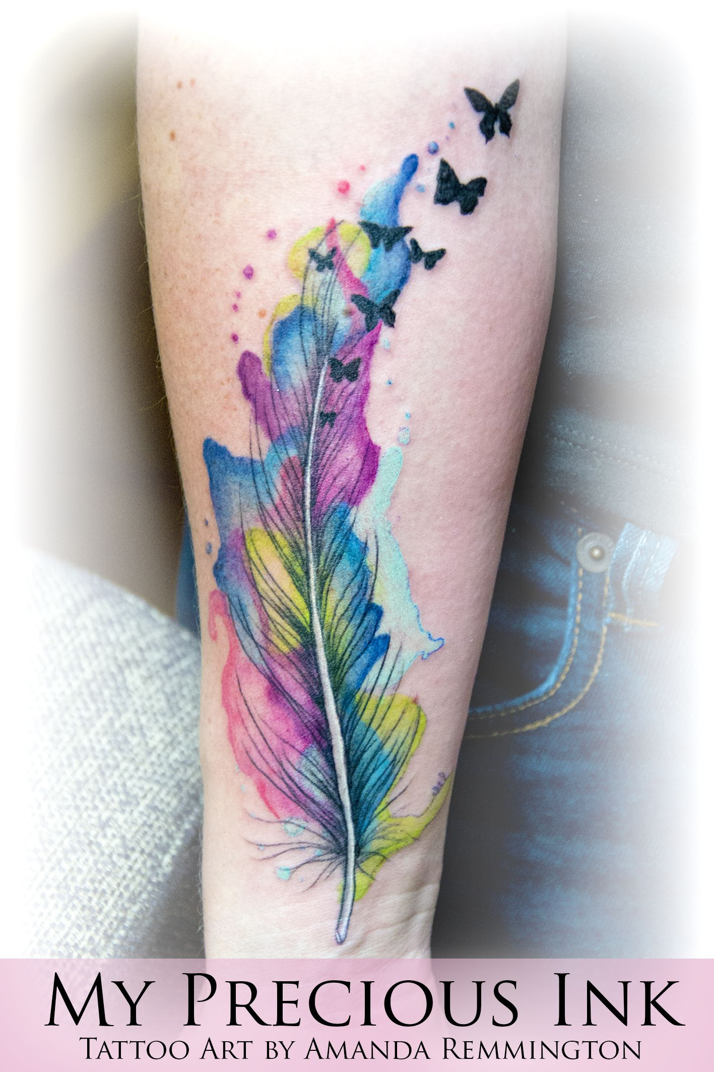 Watercolor Feather Butterfly Tattoo Tats Watercolor Butterfly intended for sizing 1417 X 2126