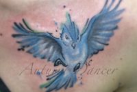 Watercolor Style Blue Bird Chest Tattoo Tattoos That I Love in size 1645 X 1645