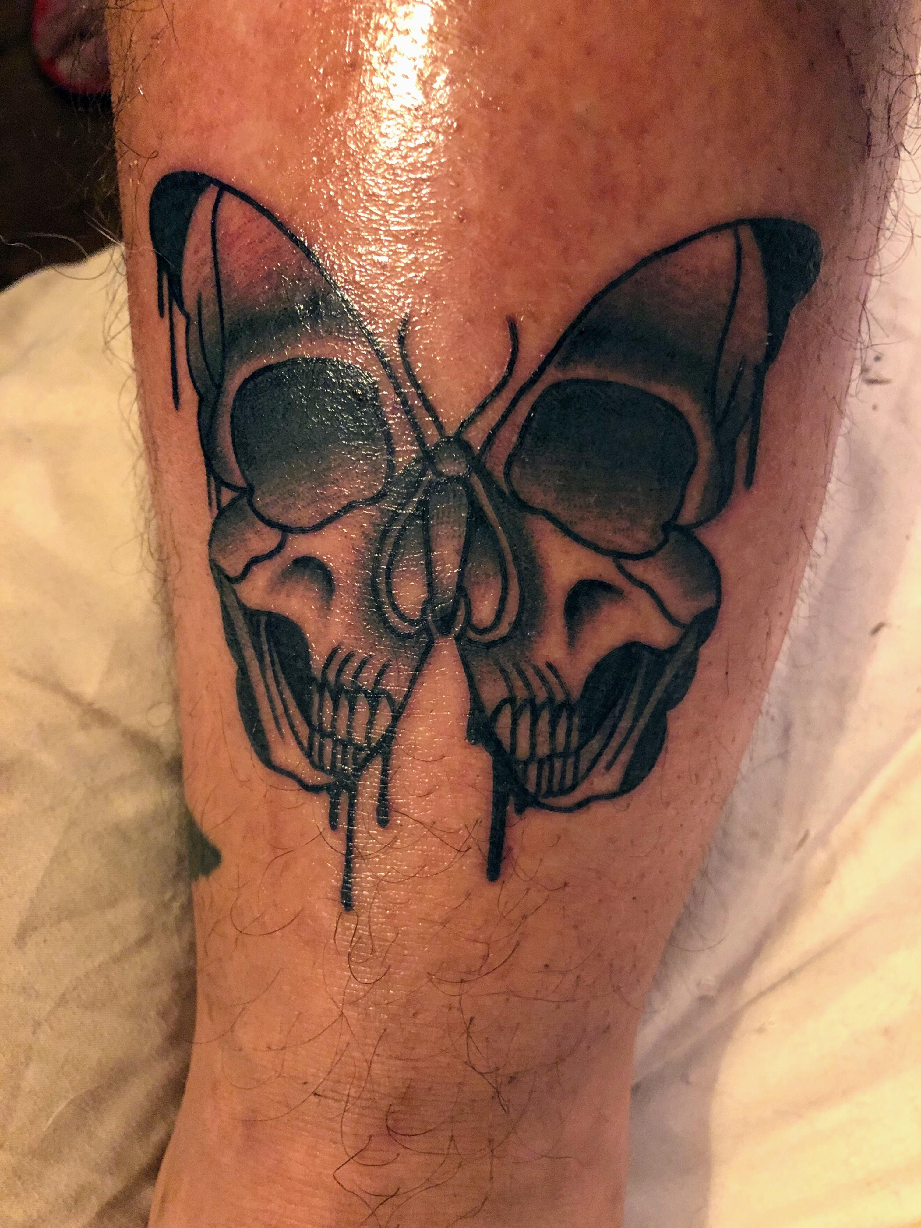 Wicked Butterfly Skull Tattoo Hunter Wilson At Electric Rodeo regarding size 3024 X 4032