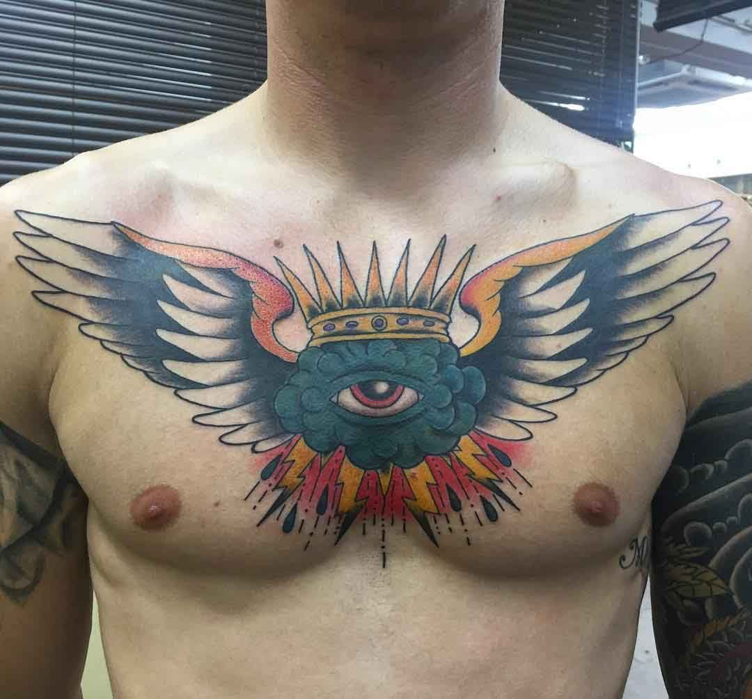 Wings On Chest Tattoo Tattoos Neo Traditional Tattoo inside size 1080 X 1004