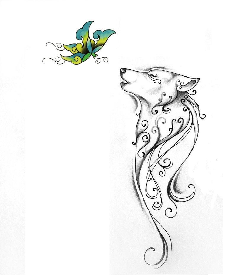 Wolf And Butterfly Tattoos And Things Lupus Tattoo Wolf Tattoos with regard to proportions 848 X 930