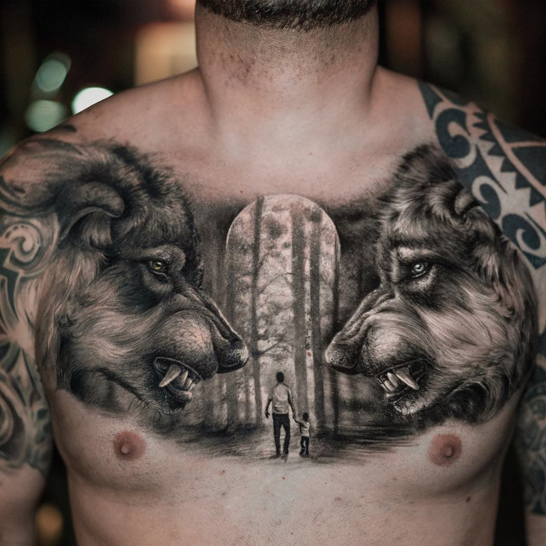 Wolves In The Woods Best Tattoo Design Ideas with size 1080 X 1080