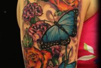 Wonderful Butterflies And Flowers Tattoo On Half Sleeve Jackie pertaining to sizing 1127 X 1920