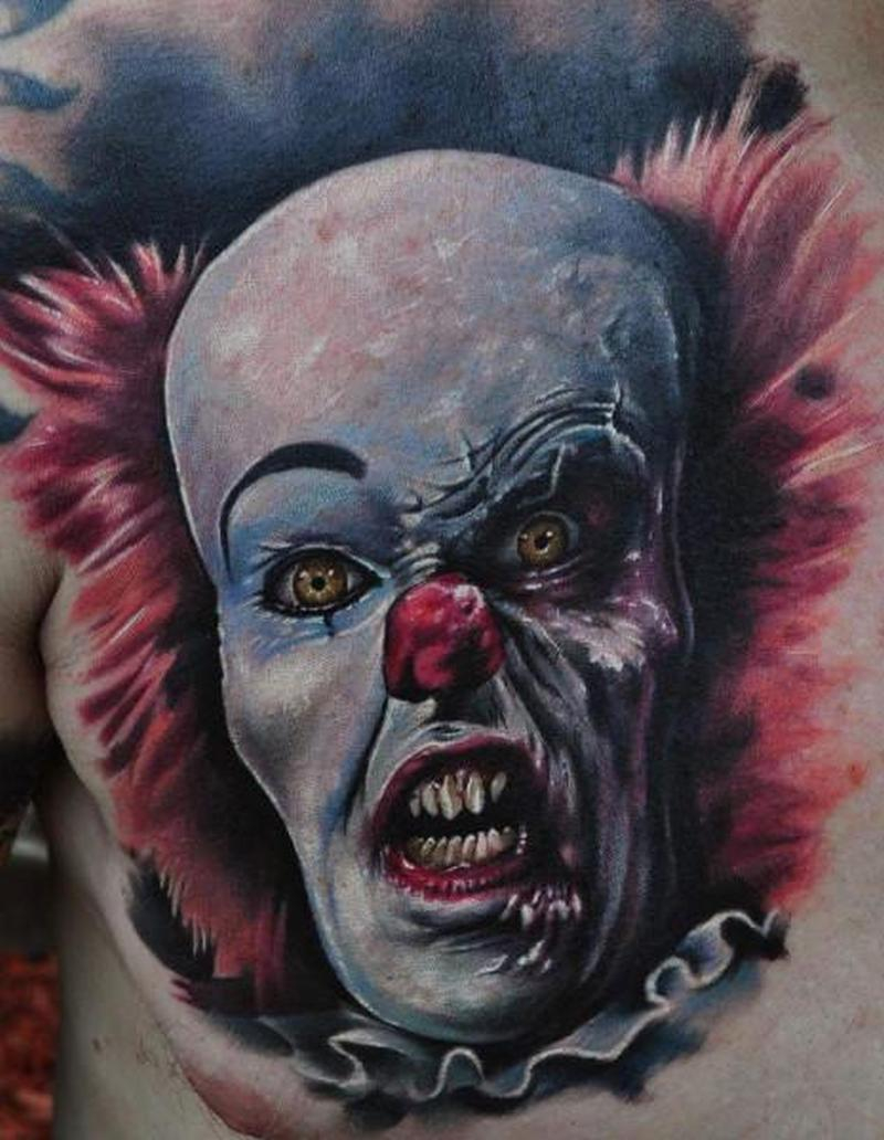 Zombie Clown Tattoo On Chest Tattoos Book 65000 Tattoos Designs throughout ...